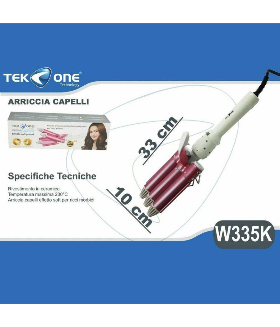 Piastra Arricciacapelli Acconciatura Ricci Mossi Effetto Onde Capelli Ondulati         