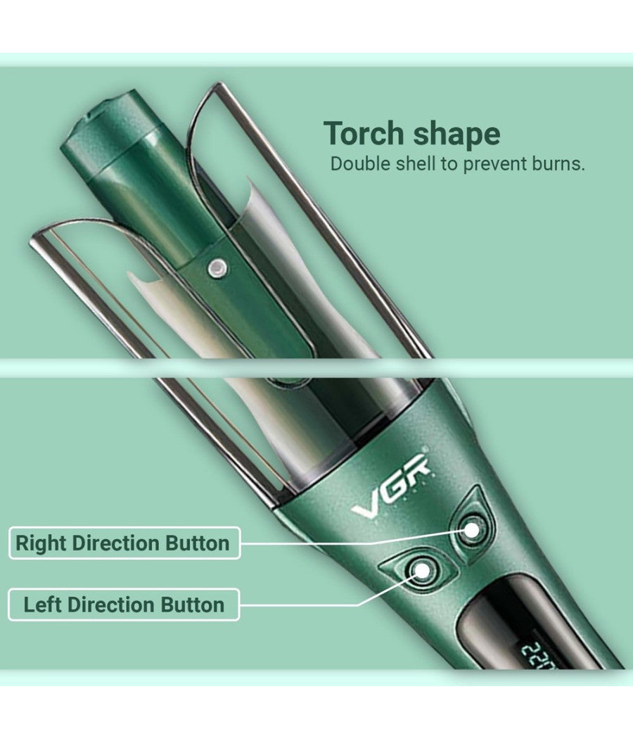 Piastra Arricciacapelli Elettrico Professionale Rotazione Automatica Vgr V-583         