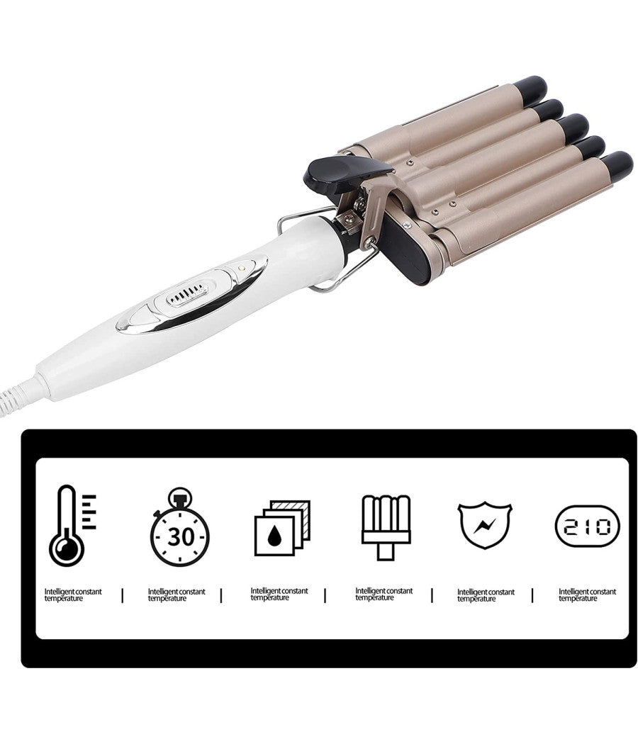 Piastra Arricciacapelli Ondulati Mossi 5 Tubi Professionale Diametro 30mm Q-m28         