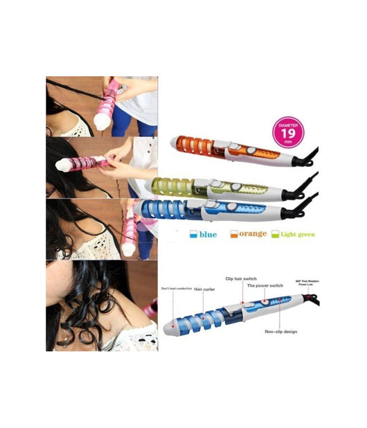 Piastra Arricciacapelli Professionale Ferro A Spirale Riscaldamento Ceramica Ptc         