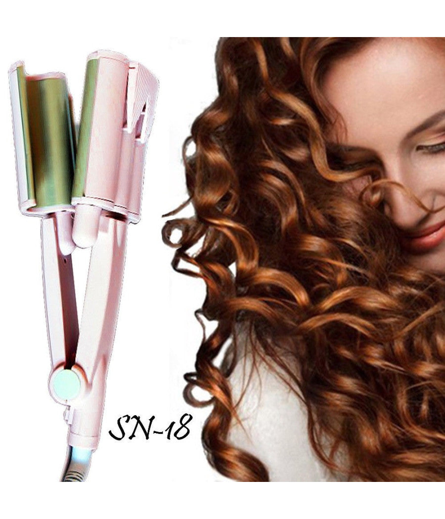 Piastra Arricciacapelli Sonar Sn-18 Con Rotazione A 360° Capelli Ondulati         