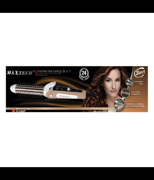 Piastra Capelli In Ceramica Liscio Acconciatura 3in1 Onde Ondulato 360° Pi-ca007         