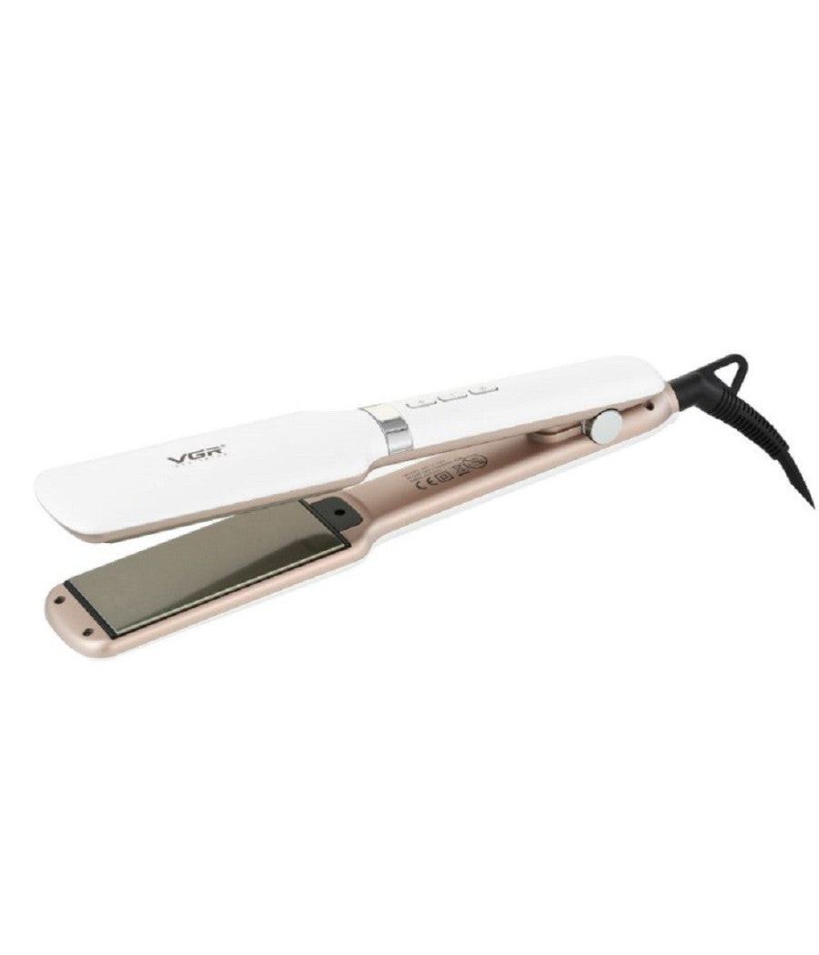 Piastra Capelli Professionale Larga 42mm Rivestita In Ceramica Display Lcd V-520         