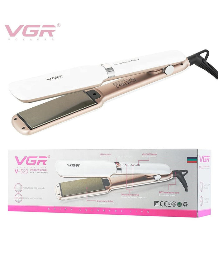 Piastra Capelli Professionale Larga 42mm Rivestita In Ceramica Display Lcd V-520         