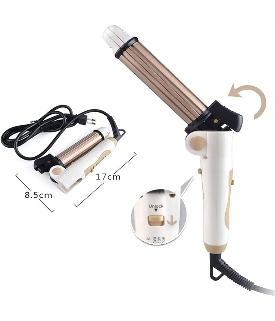 Piastra Ceramica Arricciacapelli 3in1 Acconciatura Ricci Mossi Lisci Hairstyle         