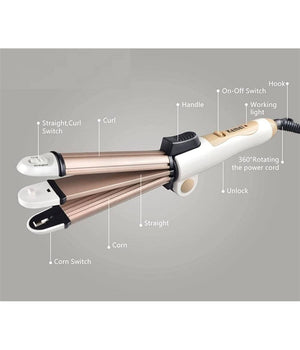 Piastra Ceramica Arricciacapelli 3in1 Acconciatura Ricci Mossi Lisci Hairstyle         