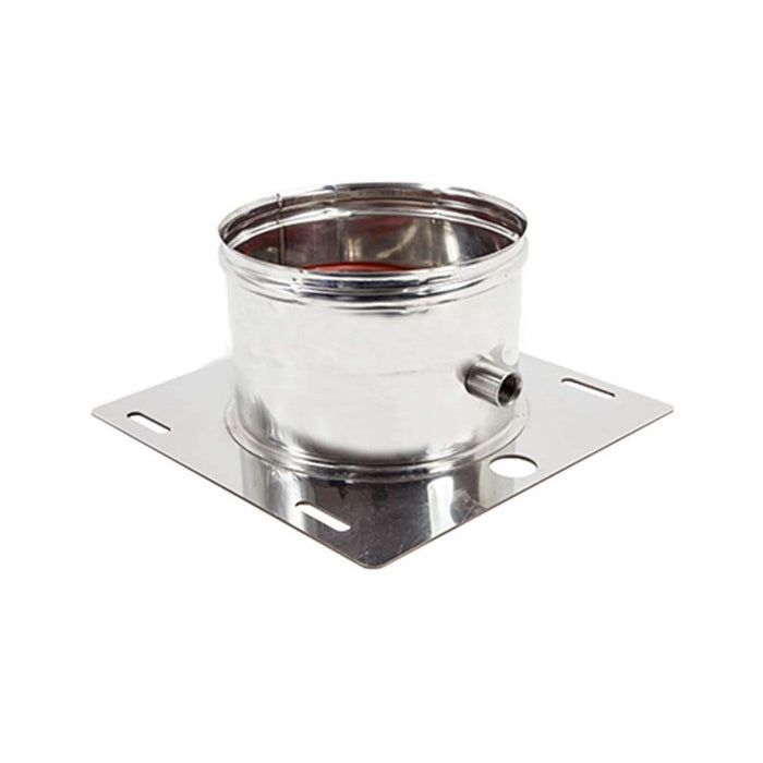 Piastra di base da 150mm in acciaio inox aisi 304 con spurgo