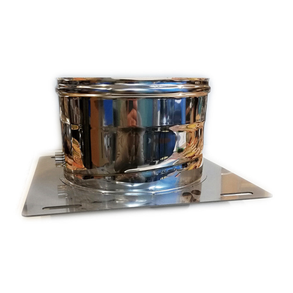 Piastra di base da 150mm in acciaio inox aisi 304 con spurgo