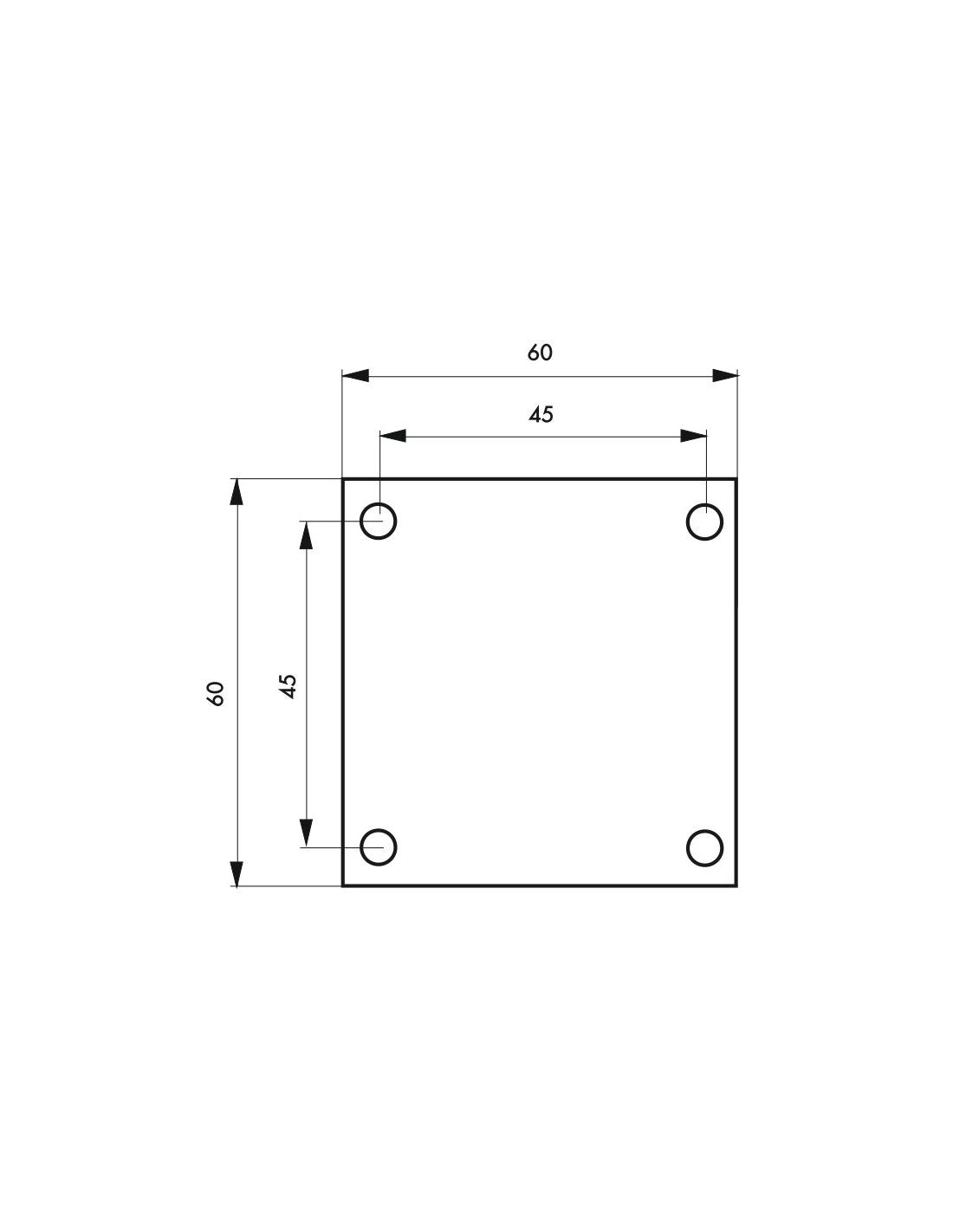 Piastra di copertura, borchia 60x60mm, ottone - THIRARD