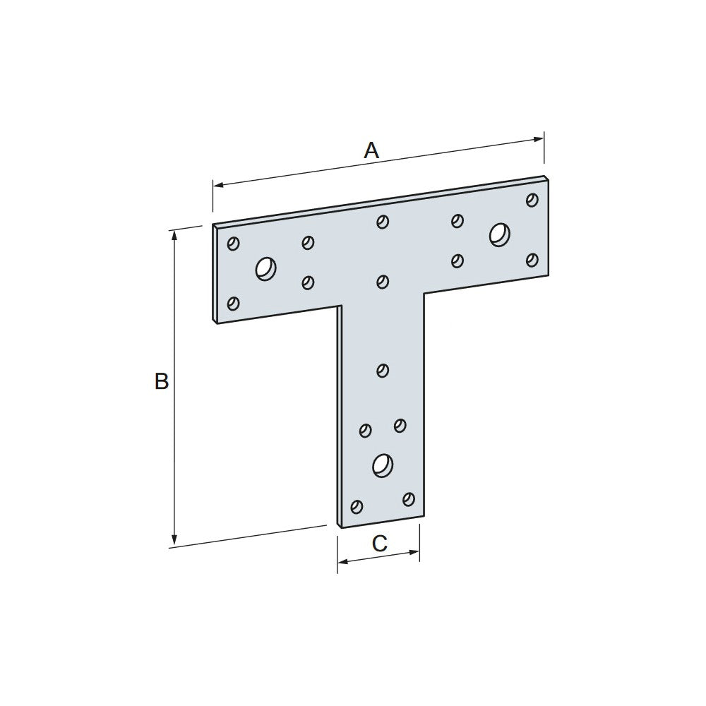 Piastra di fissaggio zincata a t 145x158mm per ancoraggi di travi legno