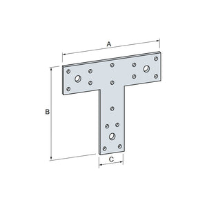 Piastra di fissaggio zincata a t 145x158mm per ancoraggi di travi legno
