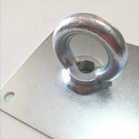 Piastra diritta 150x150mm in acciaio zincato con occhiolo saldato