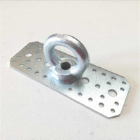 Piastra diritta 170x65mm in acciaio al carbonio zincato con occhiolo saldato