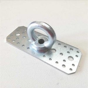 Piastra diritta 170x65mm in acciaio al carbonio zincato con occhiolo saldato