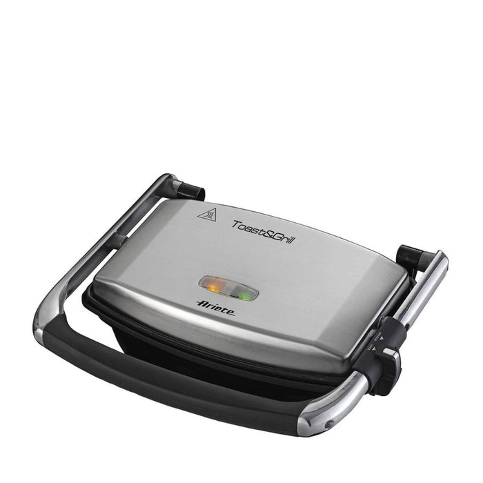 Piastra elettrica antiaderente - Per toast e sandwich - 1000W - Argento