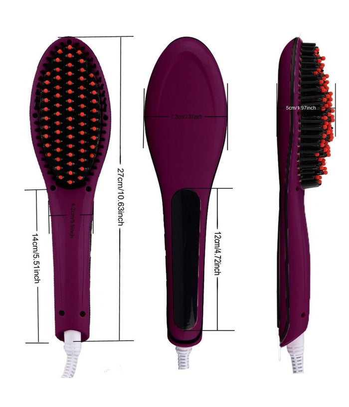 Piastra Elettrica Ionica Lcd Snoda Liscia Capelli Spazzola Temperatura 908         