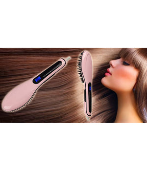 Piastra Elettrica Ionica Lcd Snoda Liscia Capelli Spazzola Temperatura Hqt-906         