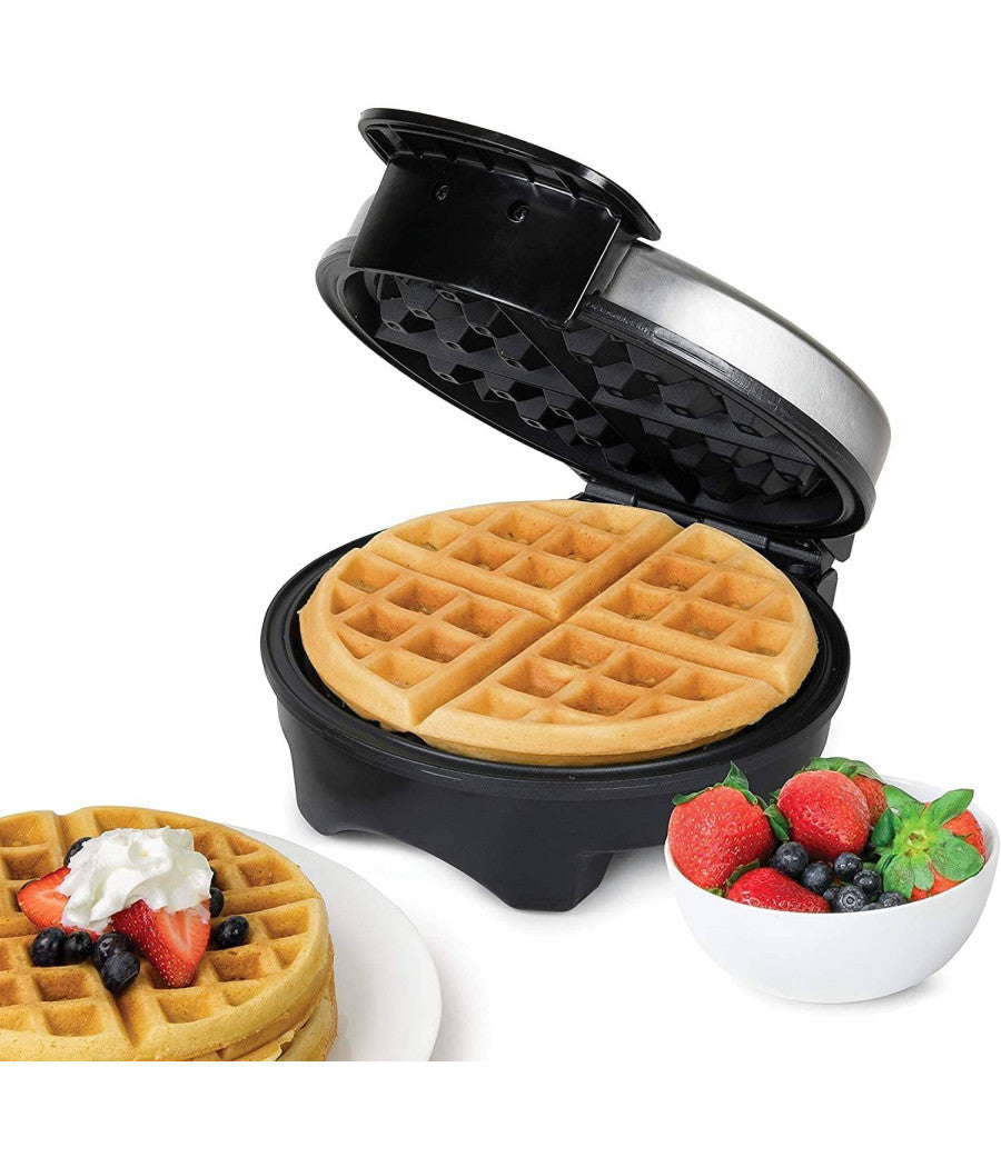 Piastra Elettrica Macchina Waffle Maker 1000w Griglia Piastre Antiaderenti Nero         