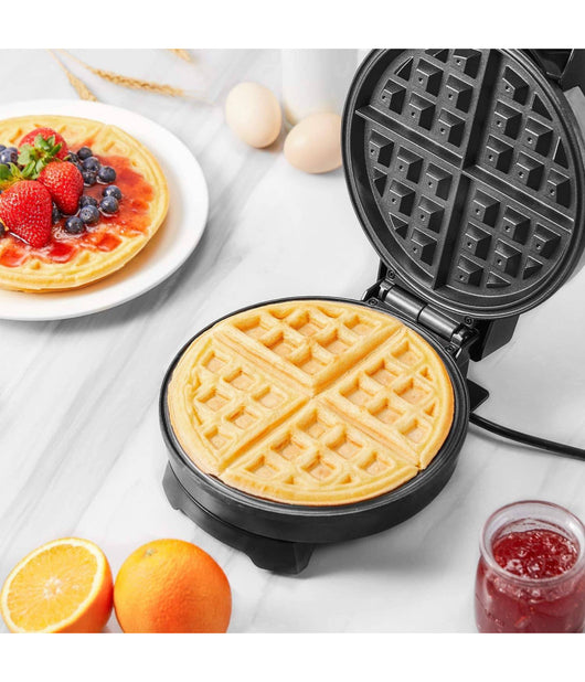Piastra Elettrica Macchina Waffle Maker 1000w Griglia Piastre Antiaderenti Nero         