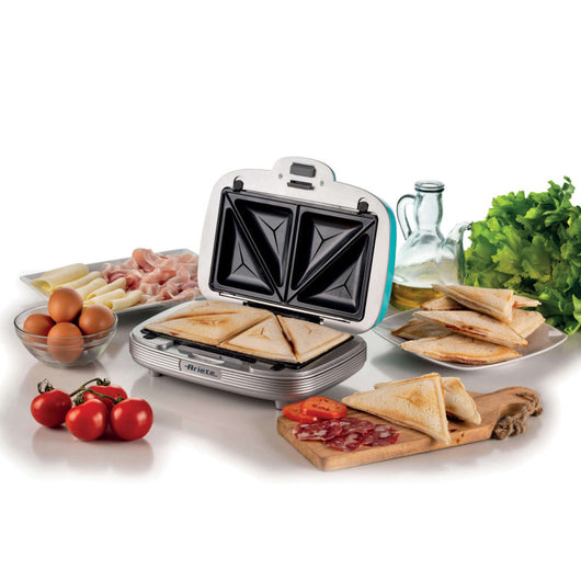 Piastra Elettrica Multifunzione - 700W - 3 Piastre Intercambiabili - Azzurro