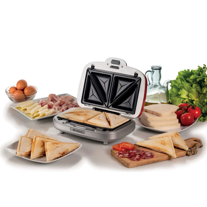 Piastra Elettrica Multifunzione - 700W - 3 Piastre Intercambiabili - Rosso