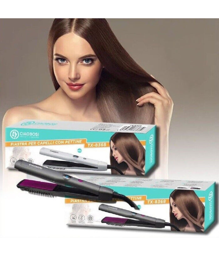 Piastra Elettrica Per Capelli Lisci Mossi Ondulati Con Pettine 60 W Ptc Tx-8368         