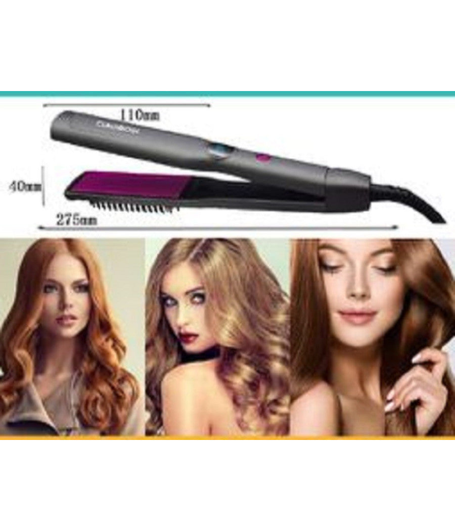 Piastra Elettrica Per Capelli Lisci Mossi Ondulati Con Pettine 60 W Ptc Tx-8368         