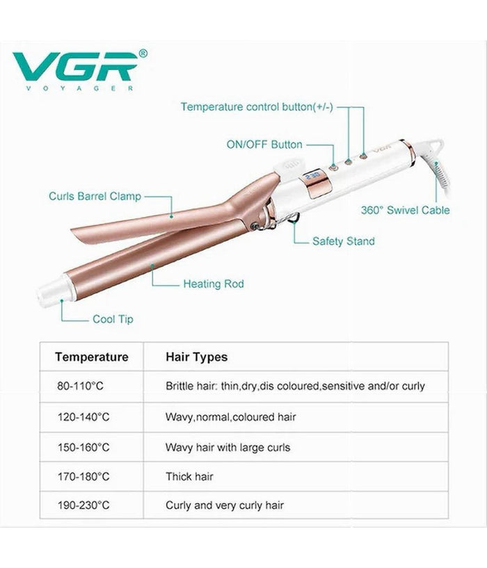 Piastra Ferro Arricciacapelli Professionale Con Display Led Max 230°c à¸25mm V-578         