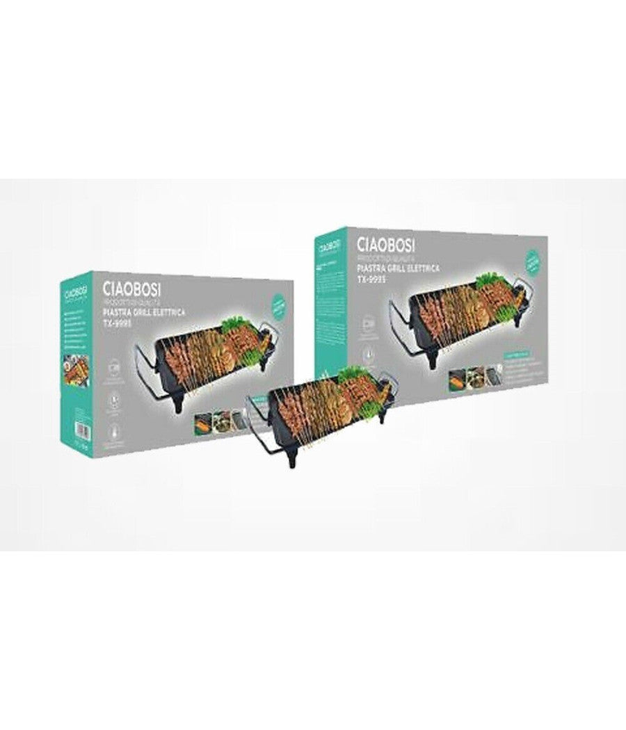 Piastra Griglia Elettrica Potenza 1400w Cucina Con 2 Piastre Di Cottura Tx-9995         