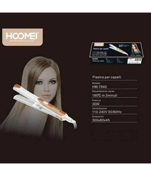 Piastra Lisciante Per Capelli Professionale Effetto Lisci 30w Hoomei Hm-7840         