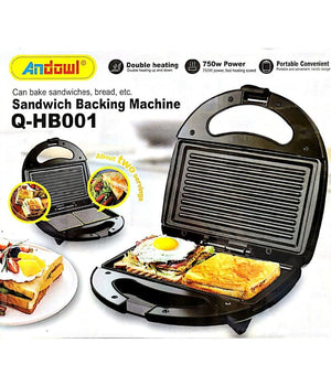 Piastra Panini Toast Bistecchiera Tostapane Griglia Grill Sandwich 750w Q-hb001         