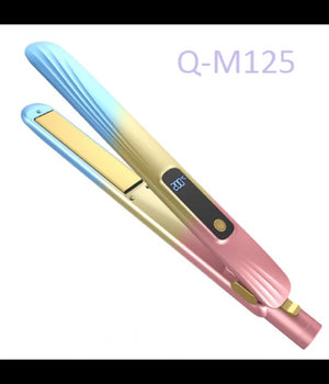 Piastra Per Capelli In Ceramica Professionale 2in1 Q-m125 Portatile Display Lcd         