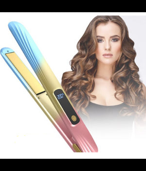 Piastra Per Capelli In Ceramica Professionale 2in1 Q-m125 Portatile Display Lcd         