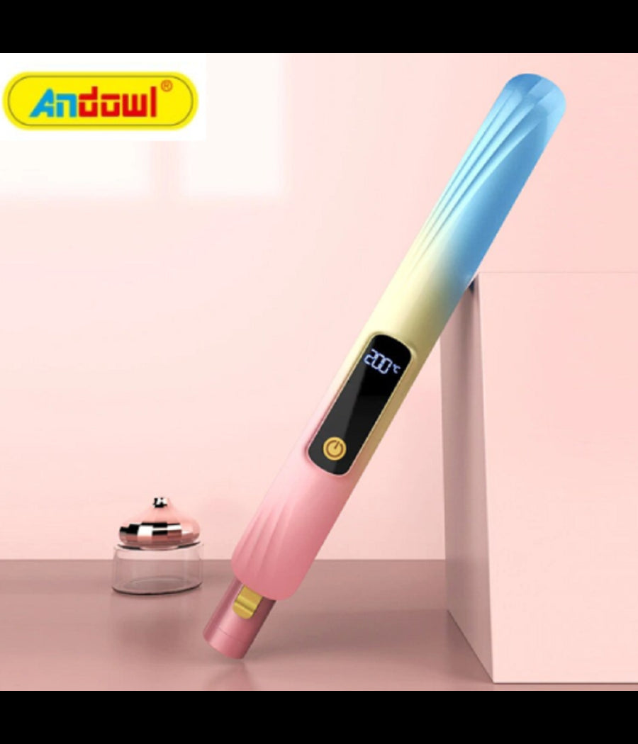 Piastra Per Capelli In Ceramica Professionale 2in1 Q-m125 Portatile Display Lcd         