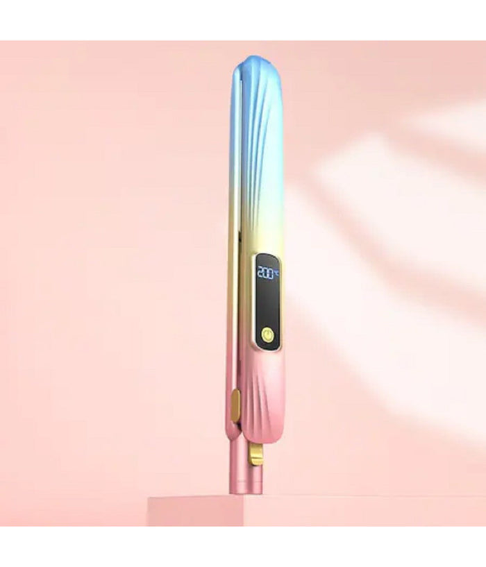 Piastra Per Capelli In Ceramica Professionale 2in1 Q-m125 Portatile Display Lcd         