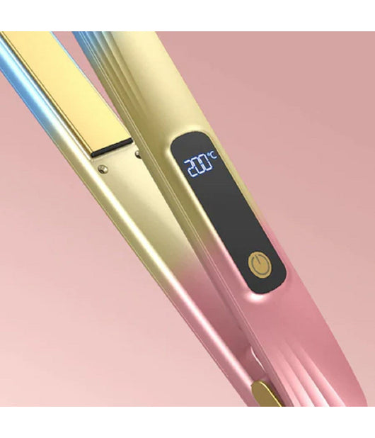 Piastra Per Capelli In Ceramica Professionale 2in1 Q-m125 Portatile Display Lcd         