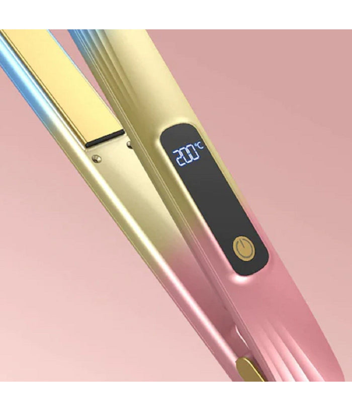 Piastra Per Capelli In Ceramica Professionale 2in1 Q-m125 Portatile Display Lcd         