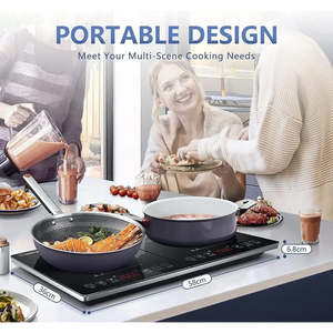 Piastra riscaldante a induzione piano cottura a 2 fuochi