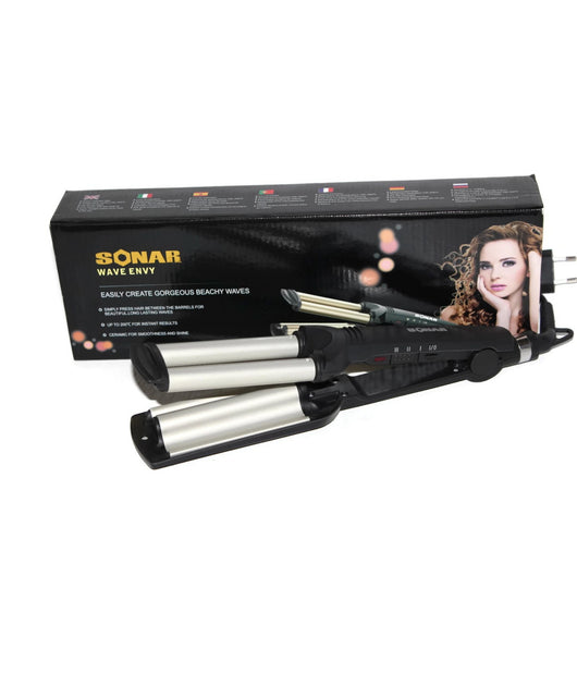 Piastra Sonar Wave Envy Capelli Ondulati Mossi Arriccia Onde In Metallo         