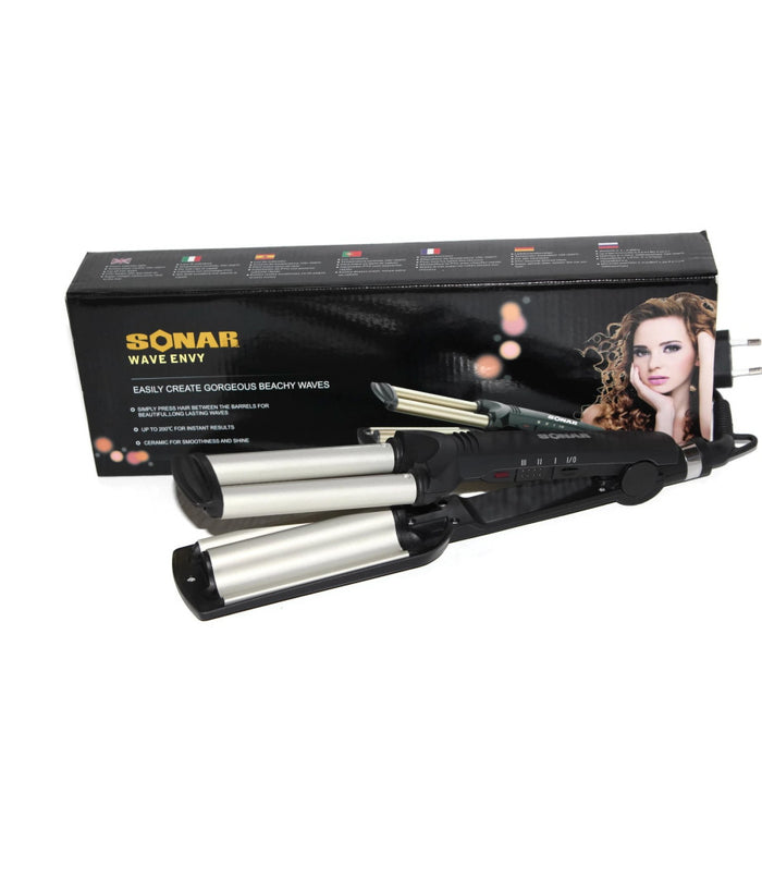 Piastra Sonar Wave Envy Capelli Ondulati Mossi Arriccia Onde In Metallo         