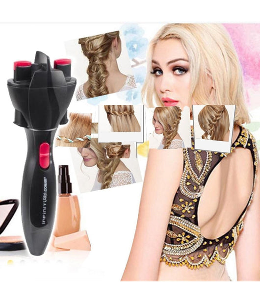 Piastra Spazzola Rotante Elettrica Quick Twist Capelli Crea Trecce Perfette         