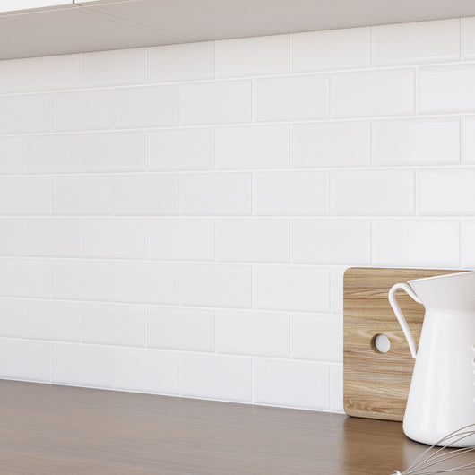 IDMarket - Piastrella adesiva da parete effetto metro bianca 10 pz 30x30 cm