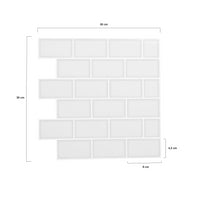 IDMarket - Piastrella adesiva da parete effetto metro bianca 10 pz 30x30 cm