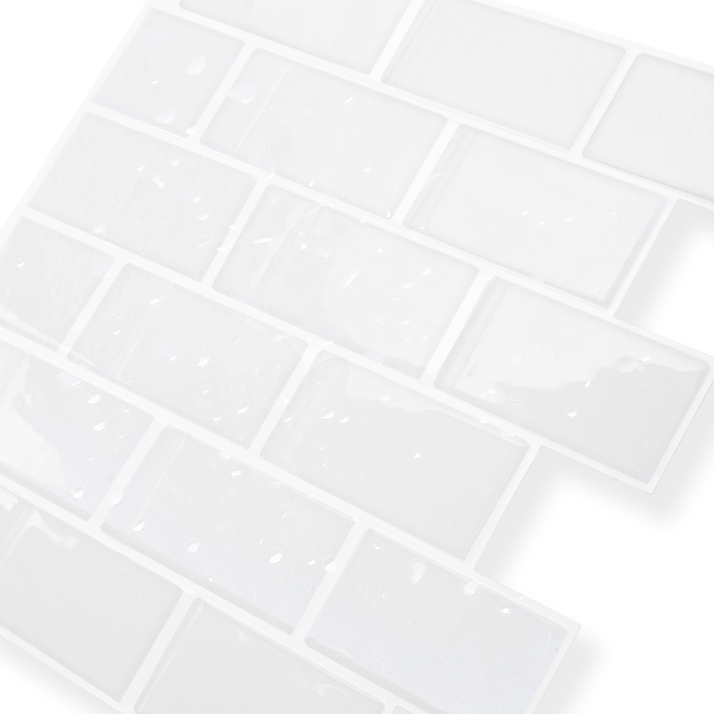 IDMarket - Piastrella adesiva da parete effetto metro bianca 10 pz 30x30 cm