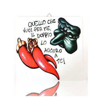 Piastrella Decorativa Portafortuna Quello Che Vuoi Per Me Il Doppio Lo Auguro A         