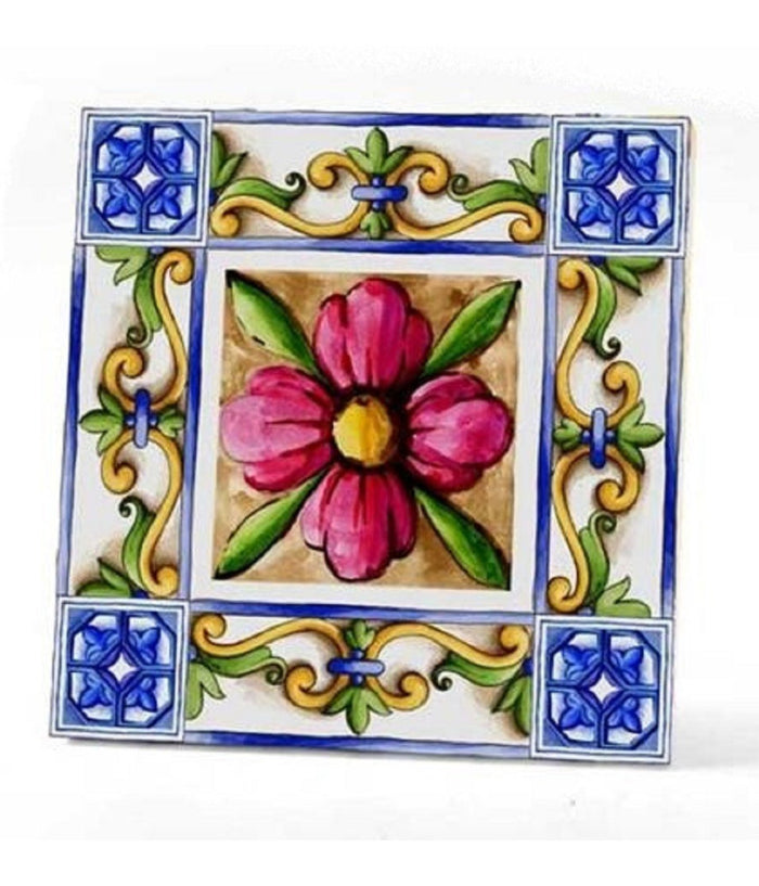 Piastrella Ornamentale Ceramica 11x11 Cm Terra E Sole 9 Decori Assortiti 825637         