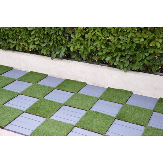 Piastrelle autobloccanti in Plastica con Finitura ad Effetto Legno 37,7 x 18,6 cm da interno, esterno e giardino. PEZZI 162 Colore: #866b56