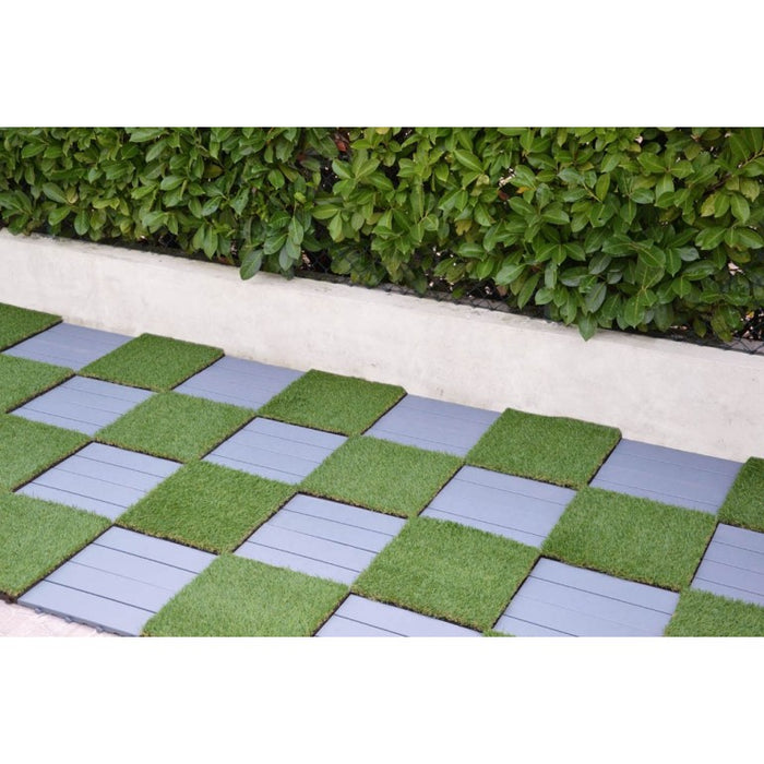 Piastrelle autobloccanti in Plastica con Finitura ad Effetto Legno 37,7 x 18,6 cm da Interno Esterno e Giardinoi PEZZI 8 Colore: #866b56