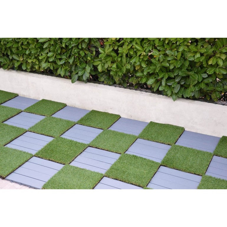 Piastrelle autobloccanti in Plastica con Finitura ad Effetto Legno 37,7 x 18,6 cm da Interno Esterno e Giardinoi PEZZI 8 Colore: #866b56