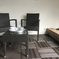 Piastrelle autobloccanti in Plastica con Finitura ad Effetto Legno 37,7 x 18,6 cm. PEZZI 14 Colore marrone